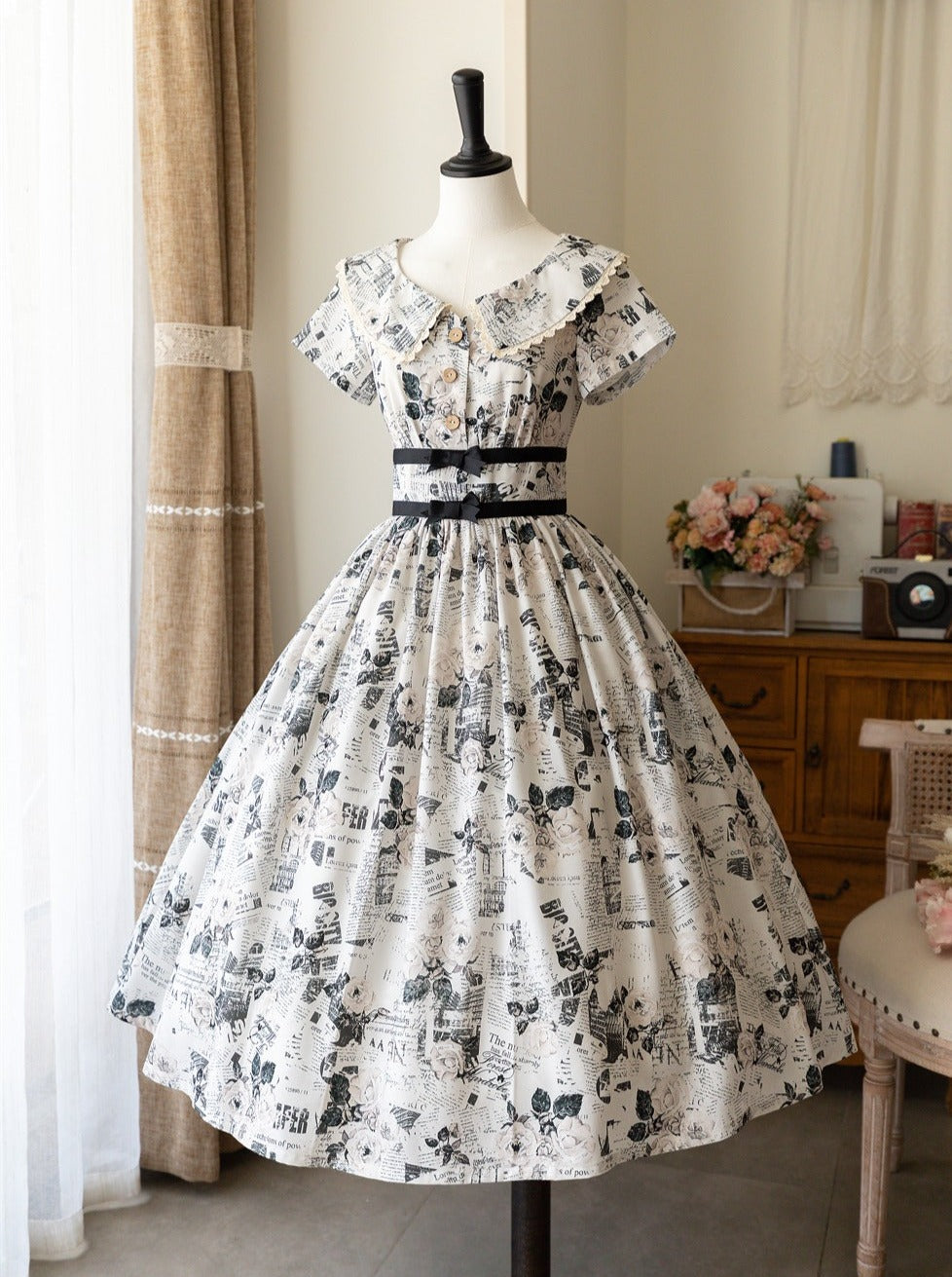 Mark Retro Lolita Kleid mit Blumentaille