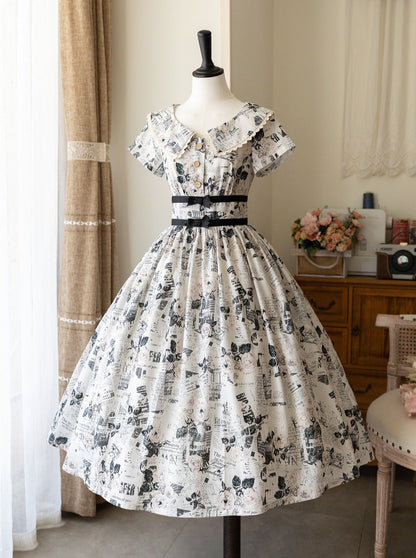 Mark Retro Lolita Kleid mit Blumentaille