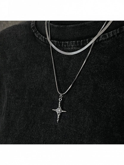 Silver Cross Pendant Necklace - Strange Sugar
