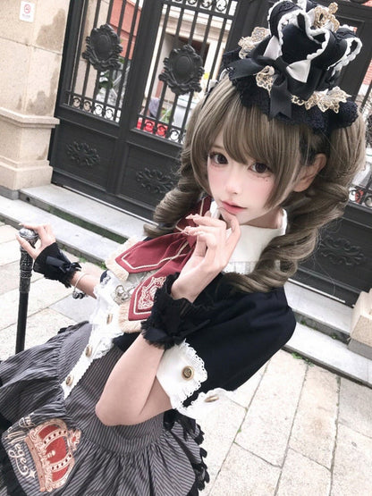 Lace Crown Mini Hat with Bow Accents in Black, Brown, Beige - Fairy Faith