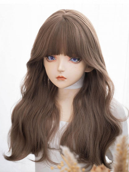 Länge Perücke Bnags Air Brown 62CM mit gewellten