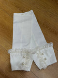 Trim Sleeves White Detachable Lace with Buttons Bead