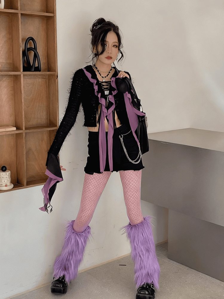 Shaggy Y2K 20CM/30CM/40CM Leg Purple Warmers