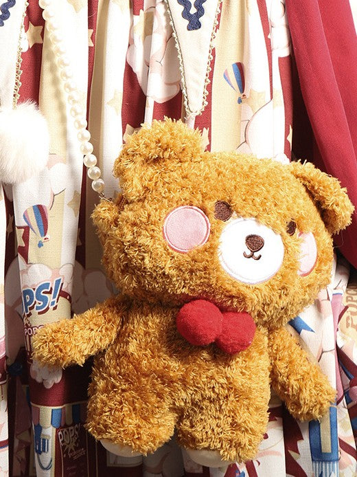 2 Strap Options Sweet Lolita Plush Bear Crossbody Bag