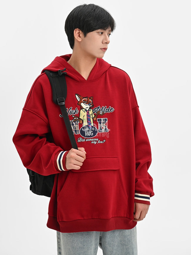 Zootopia Nick Applikation Roter lockerer Hoodie