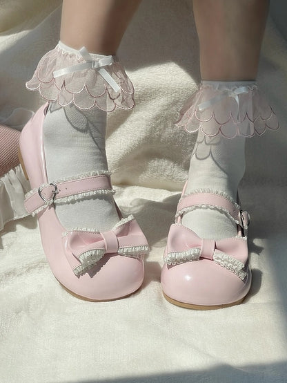 Janes Light - Fashion Edging Round with Pink Mary Ruffles Lolita Toe for