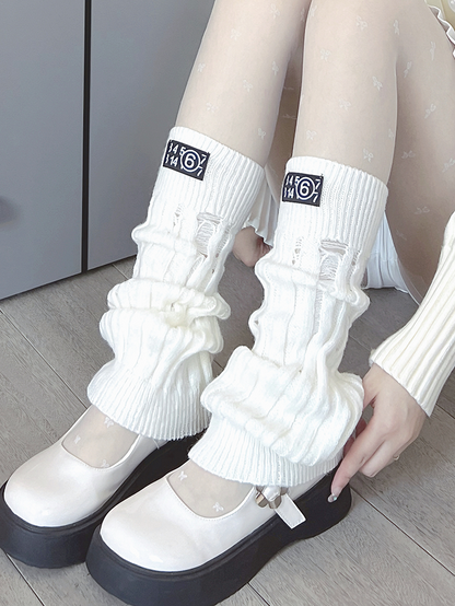 Off-white/Black Knitted Leg Warmers