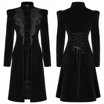 Length Mid Goth Coat Black