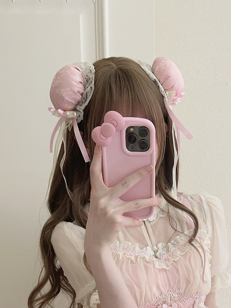 Cheongsam Hairclips Blue/Pink/Purple Style Lace Bow