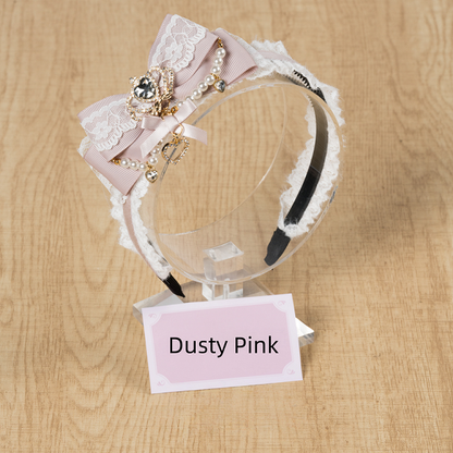 Crown Plush with Decoration Landmine-Style Rhinestone 4 KC and Bow Colors 3D Bead Chain