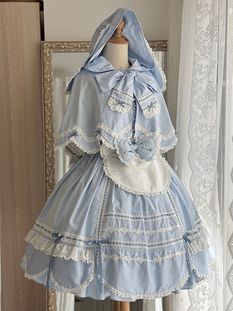 ケープイヤーフード付きバニーブルー