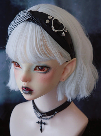 Gothic Pattern Buckle With Decorated Black KC Plaid Heart