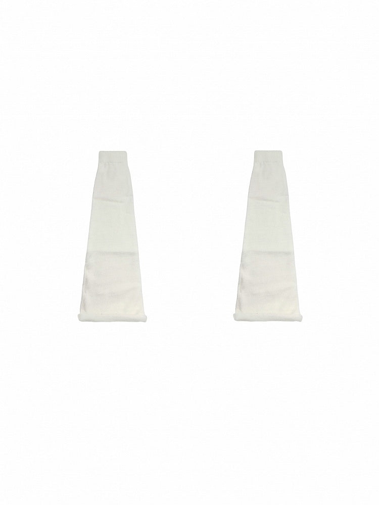 ブラック/ホワイト/グレー Y2K フレアニット レッグウォーマー