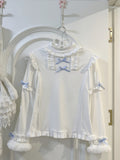 White Plush Top Sleeves Lolita Long Ruffle Cuffs Details with
