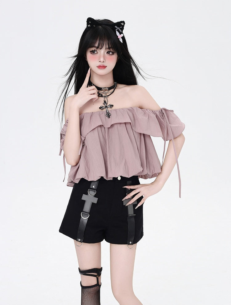 Three Pink Ways Top/Bubble Dusty Skirt Wear