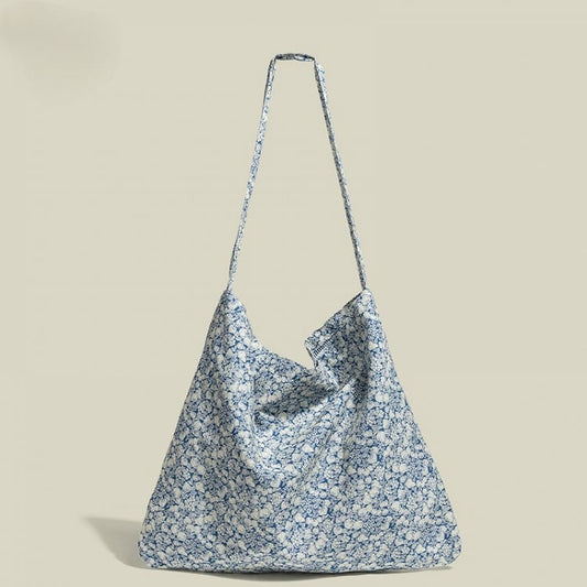 Blue Pattern Light Bag Fruits with Flower Shoulder