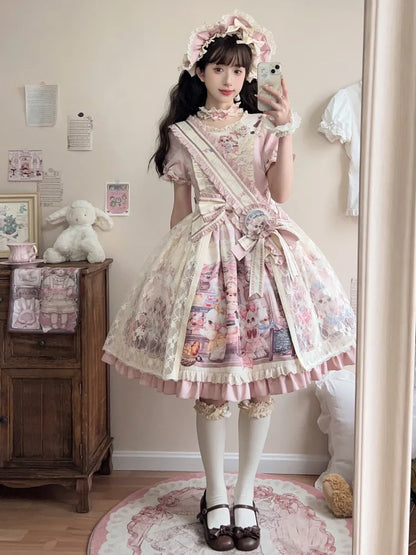 グリーンピンクロリータ / アプリコットボンネット