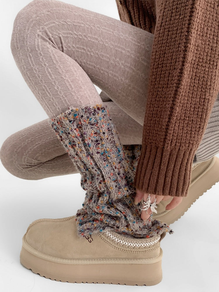 Knitted Decorations with Warmers Dot Leg Gray Colorful