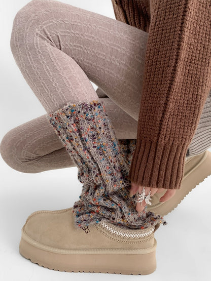 Knitted Decorations with Warmers Dot Leg Gray Colorful