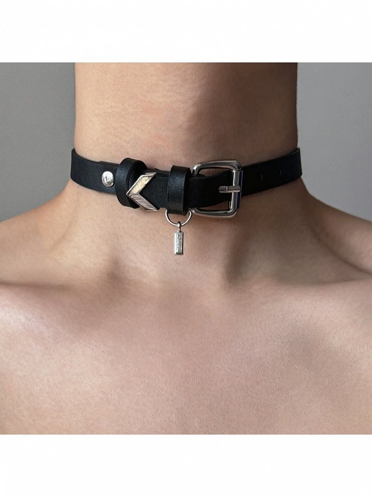 Square Pendant Metal Buckle Choker - YSHXS