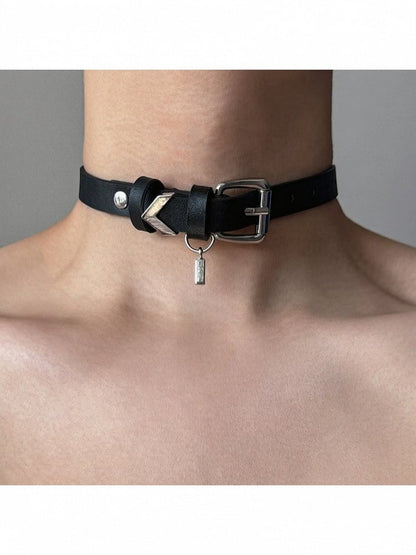 Square Pendant Metal Buckle Choker - YSHXS