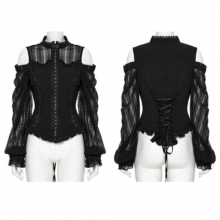 Sleeve Swing Shirt Black Goth