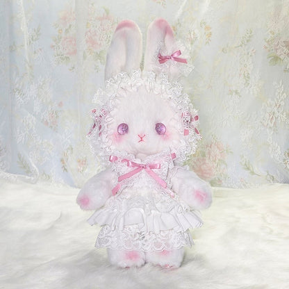 Standing-eared Convertible Strap Bag with Bowknot Accents Pink Bunny