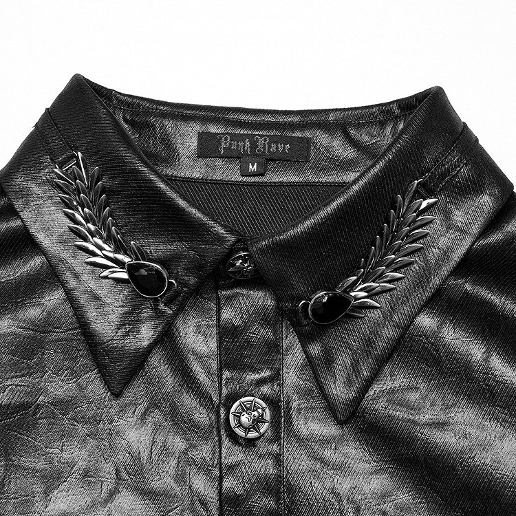 Black Men's Gothic Dragon Scale Shirt
