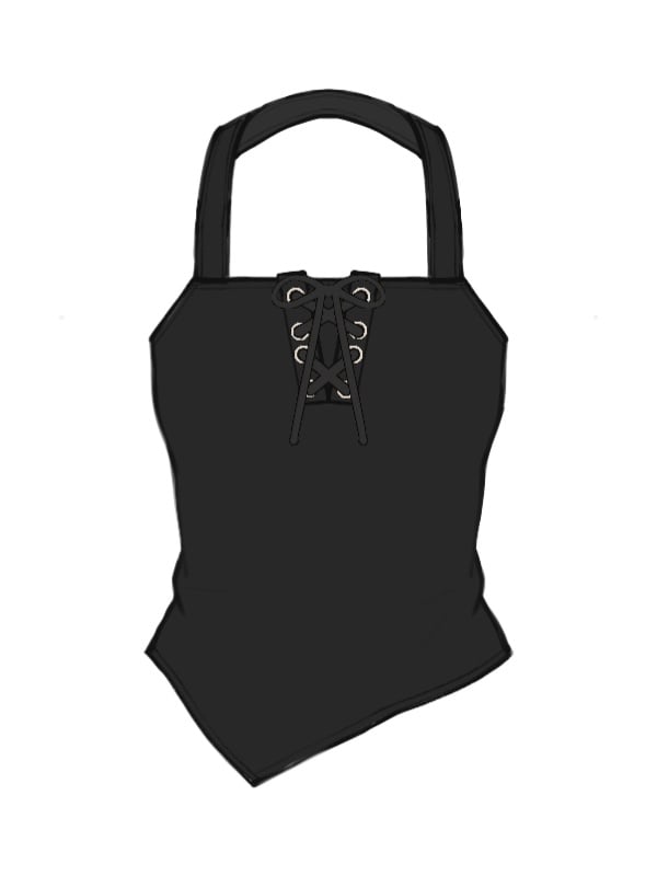 プラスサイズ レオパード柄 ブラック＆ブラウン クロップド スウェットシャツ＆ホルターネック トップ