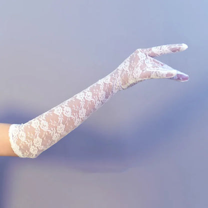 Gothic Nun Clearance-White Lolita Lace Gloves