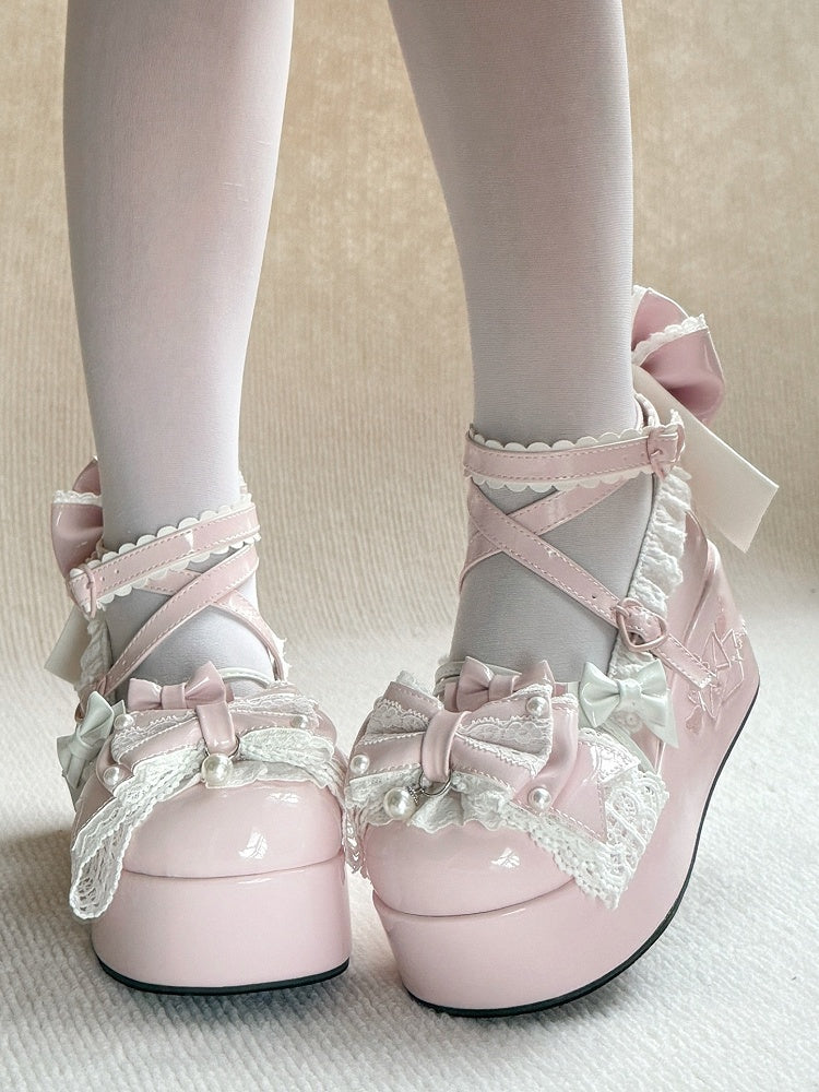 Sweet Platform Decor - Mary Janes Beads Pink