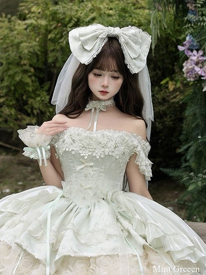 Lolita Veil 6 – Head Color with Bow Hime Large Options