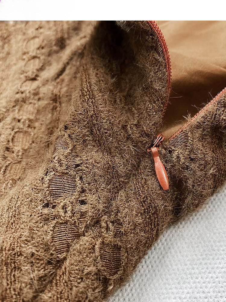 Millard Fashion Wasteland Punk Vintage Brown V-neck Floral Trim Glamorous Cami Dress With Overlay