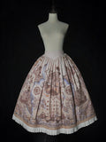 Belt Waist Pirate Lolita Skirt Corset Print Creamy Ship