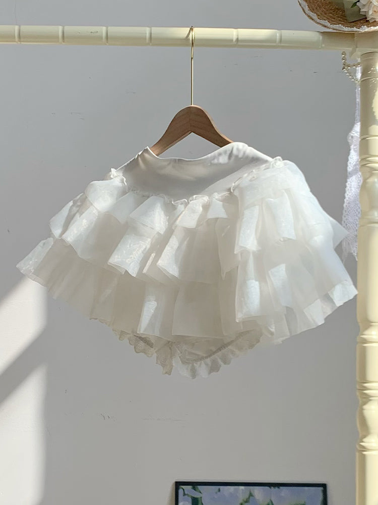 White Bloomers Lining Petticoat with Soft Fluffy Volume