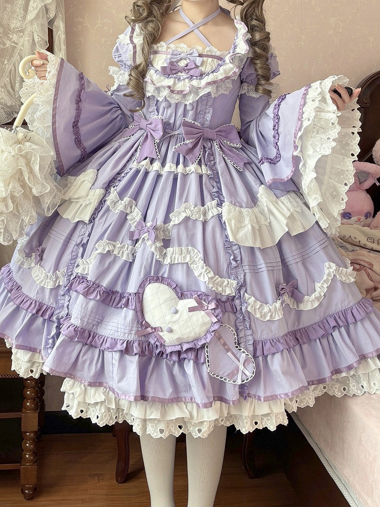 Plus Sizes Available Purple Gorgeous Old School Princess Lolita Cotton Dress