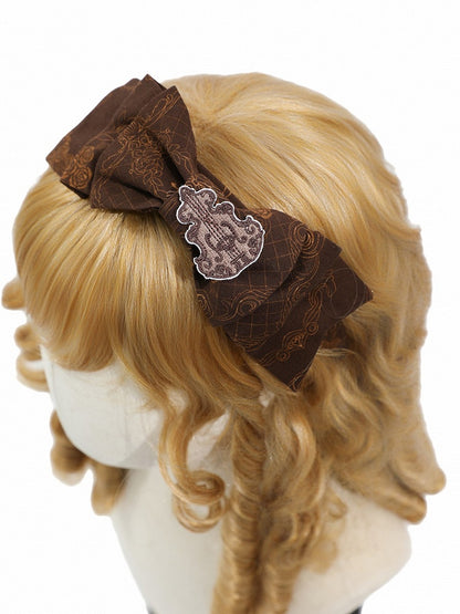 Brown Vintage Bow KC with Violin Embroidery - Twin Bear Original Design