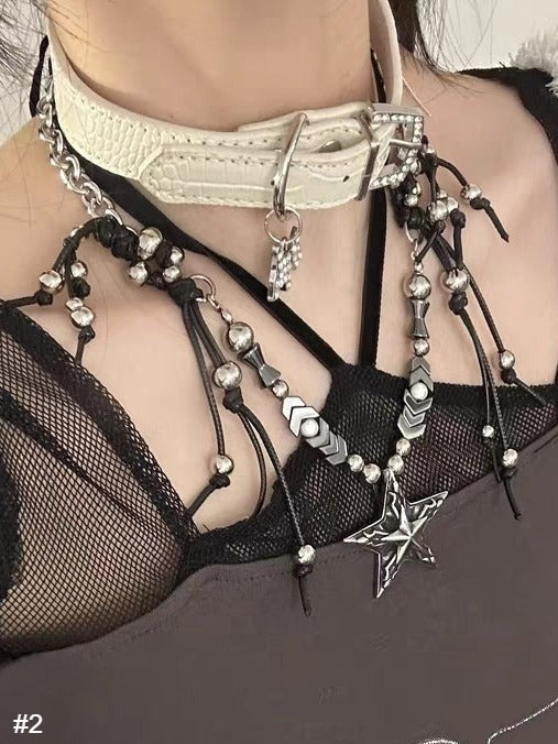 Punk Star Pendant Chain Necklace - Kiwi Store