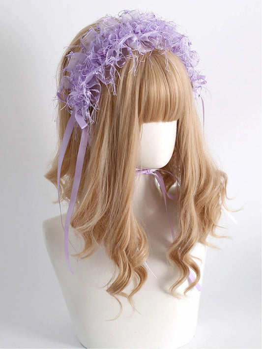 Ruffled Lolita Tulle Purple Light Hairband