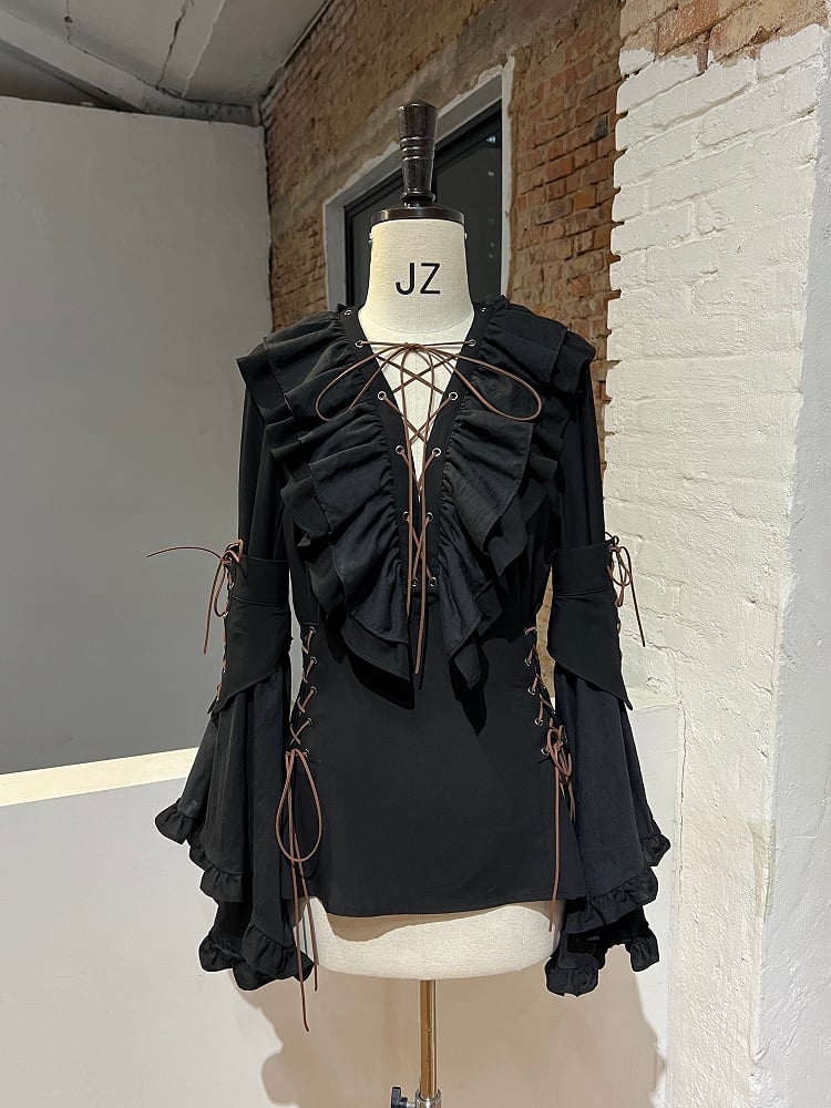 Pirate Black Options Detachable Ouji with Lolita Blouse Vibes Sleeve Two