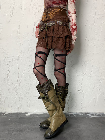 Y2K Schwarzes Beinkleid mit selbstbindenden Trägern