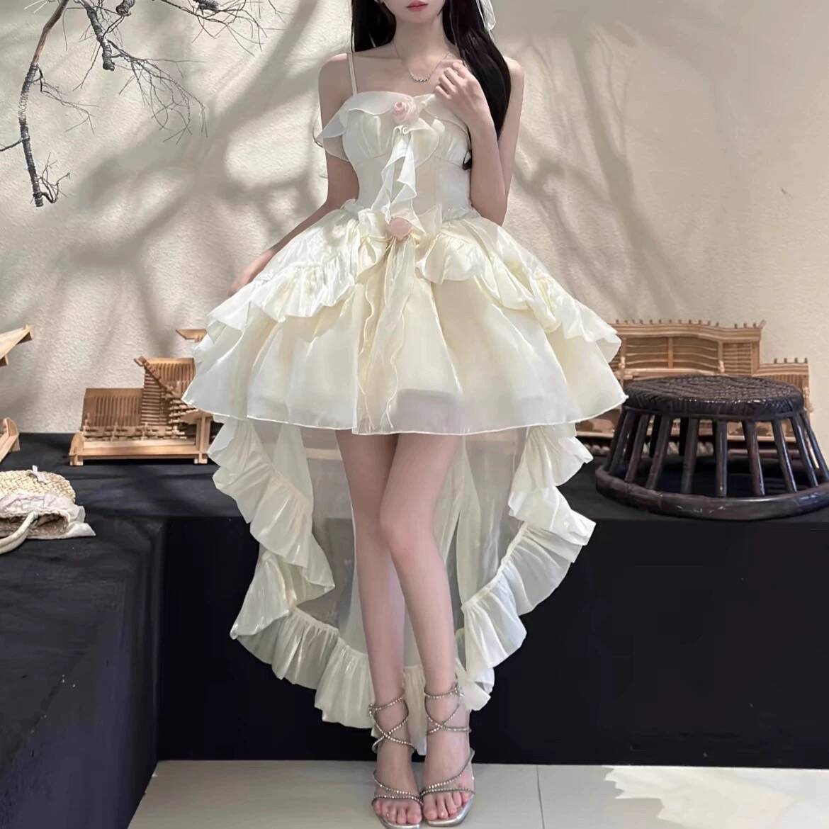 Princess Waist Bow Train Dress - Birthday Sweet Fairy Style (S-XL)