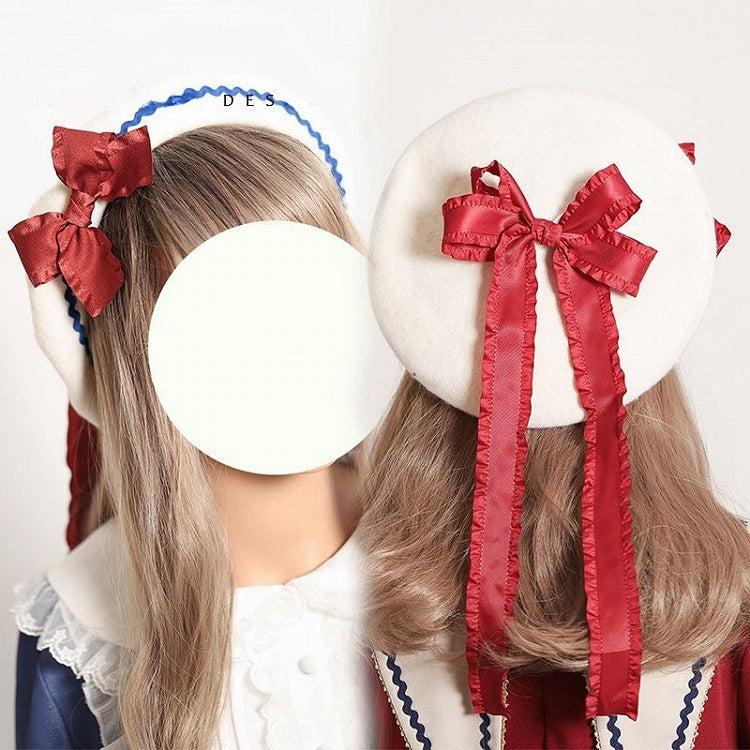 – Color Embellished Bows 12 Beret Options Ruffled