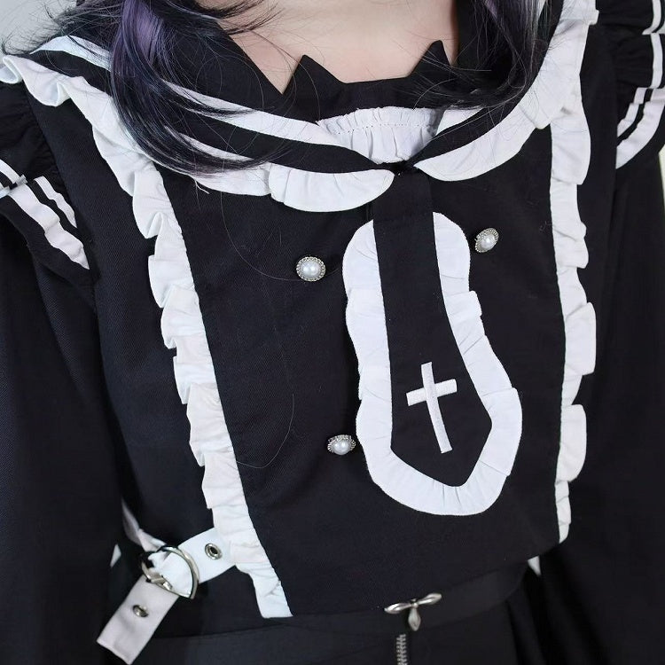 Ruffles Ear Trim Kei Jirai BlackWhite Accessory Cat