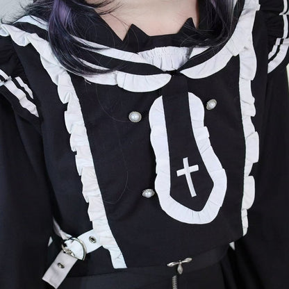 Ruffles Ear Trim Kei Jirai BlackWhite Accessory Cat