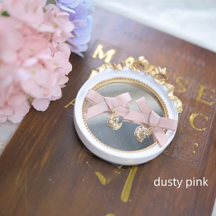 with Jirai Moon Kei Rhinestone Bowknot Hairclips and 5 Charm Colors