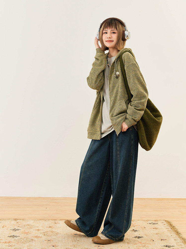 Seam Vintage - Trousers Center Front Denim High-waisted