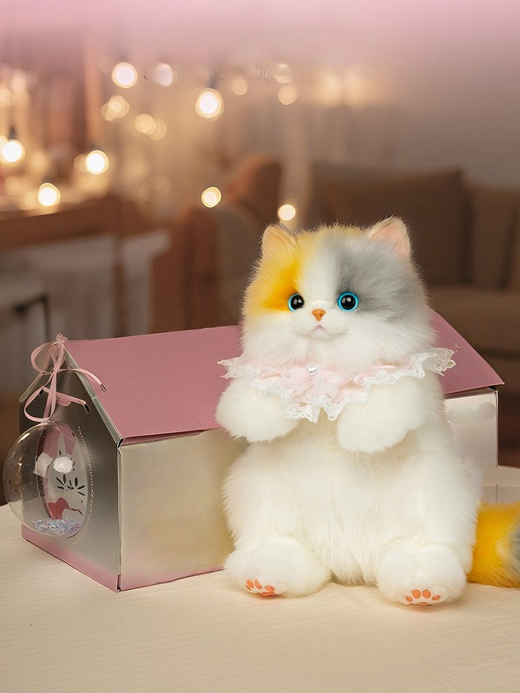 2 Backpack/Crossbody Realistic Options Calico Cat Plush Bag