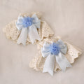 Cuffs Beige Lovely Light Sweet Blue With Wrist Bows Flower Lolita