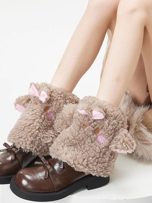 Jambe (3 chauffe-jambes couleurs agneau : crème moelleux